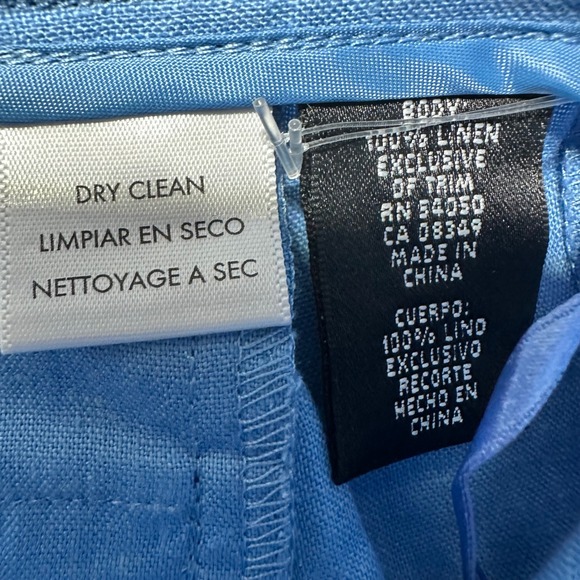 Nine West Linen Wide Leg Pants Blue Size 8 NWT High Rise Dress Trousers $89 MSRP - Picture 7 of 13